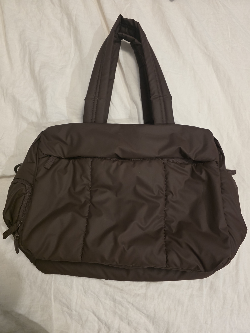 Calpak Dark Brown Puffer Duffel Bag